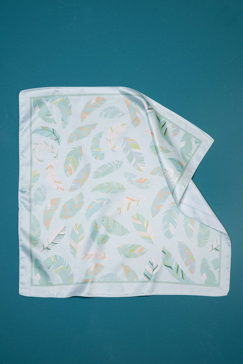 LEAF PRINT SILKY FEELING BANDANA SCARF | 40SC607