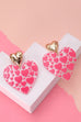 ACRYLIC HEART HAMMERED POST EARRINGS | 31E03599