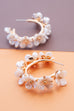 ACRYLIC PEARL FLOWER HOOP EARRINGS | 80E993