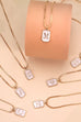 MONOGRAM INITIAL RECTANGLE PEARLY CHARM NECKLACE  | 80N181