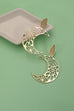 FILIGREE CUT OUT MOON DROP EARRINGS | 80E1031