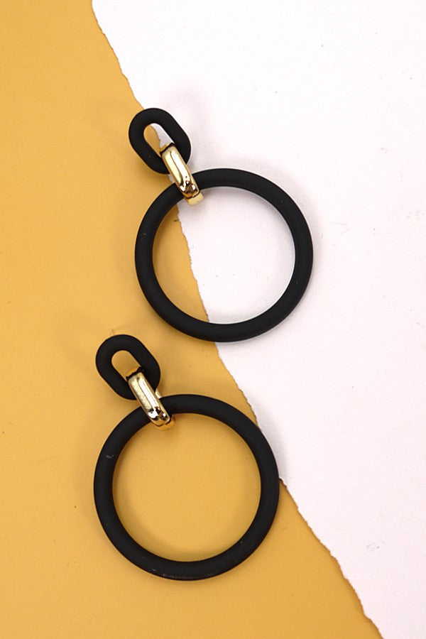 MATTE CIRCLE LINK DROP EARRINGS | 31E03154