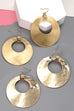 LUXURY HAMMERED DISC DROP EARRINGS | 10E3063003