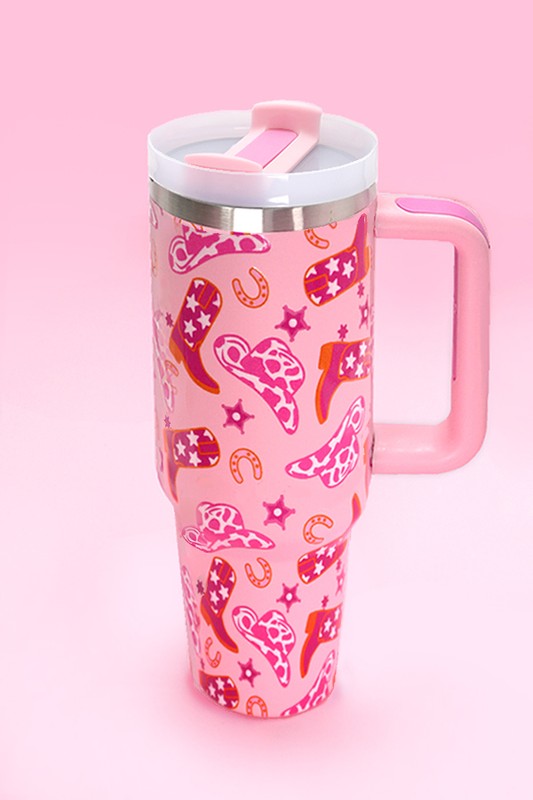 40oz STAINLESS STEEL TUMBLER WESTERN PINK | TB40OZ