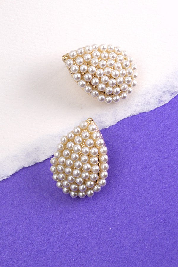 TEARDROP PEARL POST EARRINGS | 80E1385