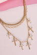 TRIPLE ROW MULTI CROSS LAYER NECKLACE | 80N219