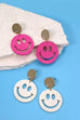 WOOD SMILEY DROP EARRING | 31E03453