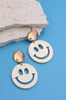 WOOD SMILEY DROP EARRING | 31E03453