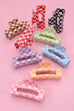 JUMBO RESIN CHECKER HAIR CLAW CLIPS 4inch | 40H664