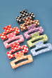 JUMBO RESIN CHECKER HAIR CLAW CLIPS 4inch | 40H664