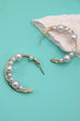 WAVY HOOPS WITH MULTI SIZE PEARLS | 80E1861