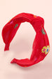 COLORFUL FLORAL EMBROIDERY KNOTTED HAIR BAND  | 40HB137