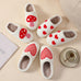 SOFT PLUSH MUSHROOM HEART RAINBOW WARM SLIPPERS | 40SP014