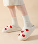 SOFT PLUSH MUSHROOM HEART RAINBOW WARM SLIPPERS | 40SP014