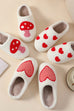 SOFT PLUSH MUSHROOM HEART RAINBOW WARM SLIPPERS | 40SP014