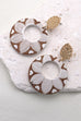 MATTE GOLD LEAF FLOWER PRINT EARRINGS | 80E1895