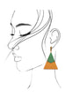 WOOD MULTI COLOR TRIANGLE DROP EARRINGS | 31E03791