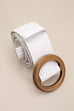 WOODEN BUCKLE WOVEN RATTAN STRETCH WAIST BELT | 40BT627