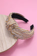 SEQUIN STRIPE EMBELLISHED KNOT HEADBAND | 40HB145