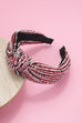 SEQUIN STRIPE EMBELLISHED KNOT HEADBAND | 40HB145