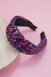 SEQUIN STRIPE EMBELLISHED KNOT HEADBAND | 40HB145