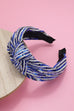 SEQUIN STRIPE EMBELLISHED KNOT HEADBAND | 40HB145