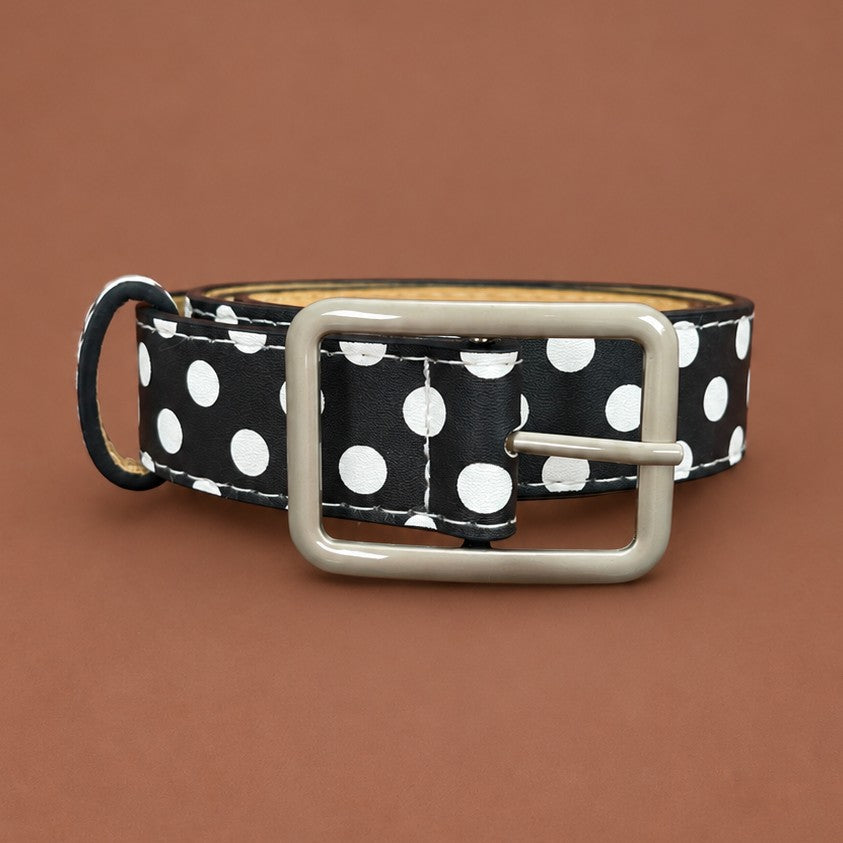 Polka Dot Slim Faux Leather Belt | 40BT664