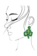 SEED BEAD CLOVER ST PATRICKS DAY DROP EARRINGS | 40E289