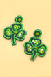 SEED BEAD CLOVER ST PATRICKS DAY DROP EARRINGS | 40E289