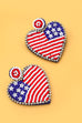 SEED BEAD USA FLAG DROP EARRINGS | 40E288