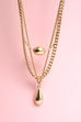 OVAL TEARDROP MULTI LAYER NECKLACE | 31N23289