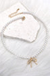 PEARL CHAIN BOW CHARM NECKLACE | 80N342