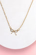 MINI GOLD BOW CHARM NECKLACE | 80N346
