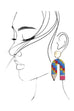 U SHAPE PENCIL WOOD DROP EARRING | 31E24039