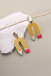 U SHAPE PENCIL WOOD DROP EARRING | 31E24039