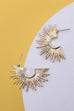 GOLD SUNBURST STUD HOOP EARRINGS  |  31E24046