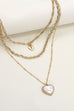 TRIPLE LAYER HEART LOCK PEARL HEART NECKLACE | 80N354