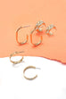 TRIO CHECKER RHINESTONE U HUGGIE  HOOP EARRINGS | 80E2568