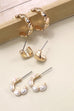 TRIO MINI HOOP PEARL HUGGIE HOOP EARRINGS | 80E2569