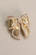 GOLD PEARL BOW RIBBON BOW KNOT BROOCH | 40BC303