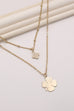 DOUBLE FOUR LEAF CLOVER ST PATRICK'S DAY NECKLACE | 80N443