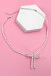 PEARL BEAD BOW RIBBON NECKLACE | 80N457