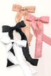 SCALLOPED TRIM SATIN BOW RIBBON HAIR CLIPS | 40H753