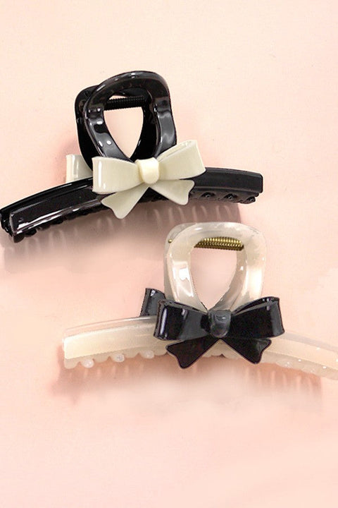 LARGE CELLULOSE CUTE BOW RIBBON HAIR CLAW CLIPS | 40H765