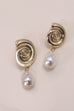 SUMMER GOLD SEASHELLL PEARL DROP EARRINGS | 80E3053