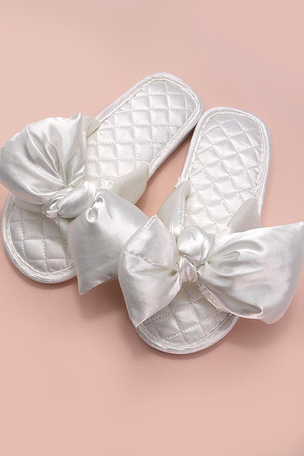 SOFT SATIN BOW SLIPPER SHOES | 40SP015 – JOSSLYN COMPANY