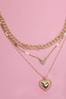 MULTI LAYER HEART RHINESTONE NECKLACE | 80N549