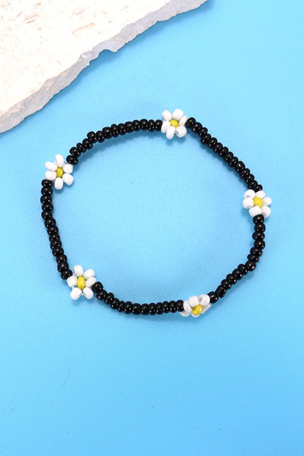 flower seed bracelet SEED BEAD FLORAL COLORFUL BRACELET