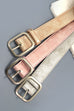 METALLIC SQUARE BUCKLE FAUX LEATHER BELT | 40BT635