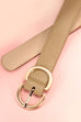 DOUBLE D BUCKLE FAUX LEATHER BELT | 40BT636